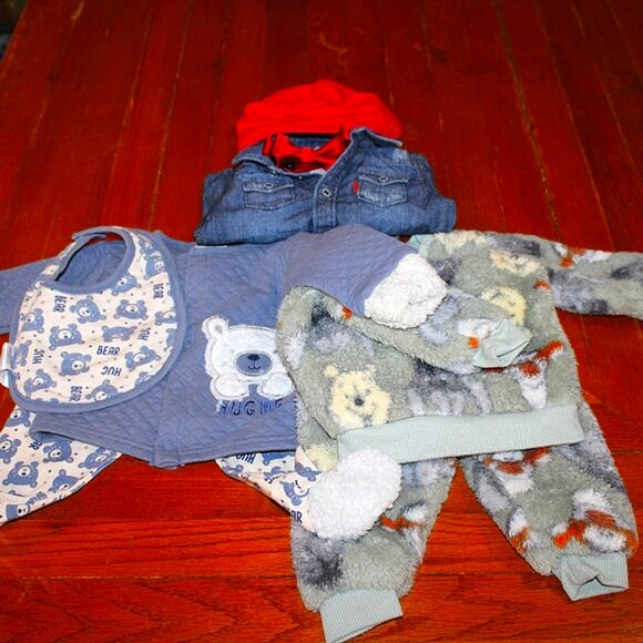 Baby Boy Outfit Bundle - 3-6 Months - Disney, Jean Jacket, Bear Theme - 8 Piece - Picture 2 of 14